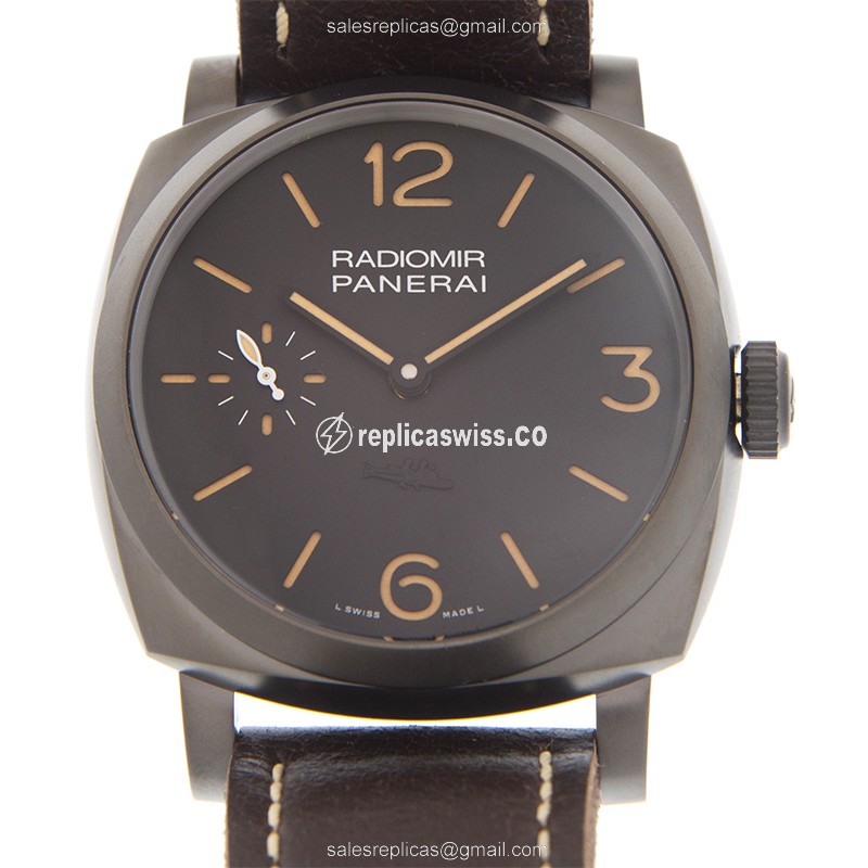 Panerai PAM00532 RADIOMIR Steel Case, Black Dial, Genuine Leather Strap Watch