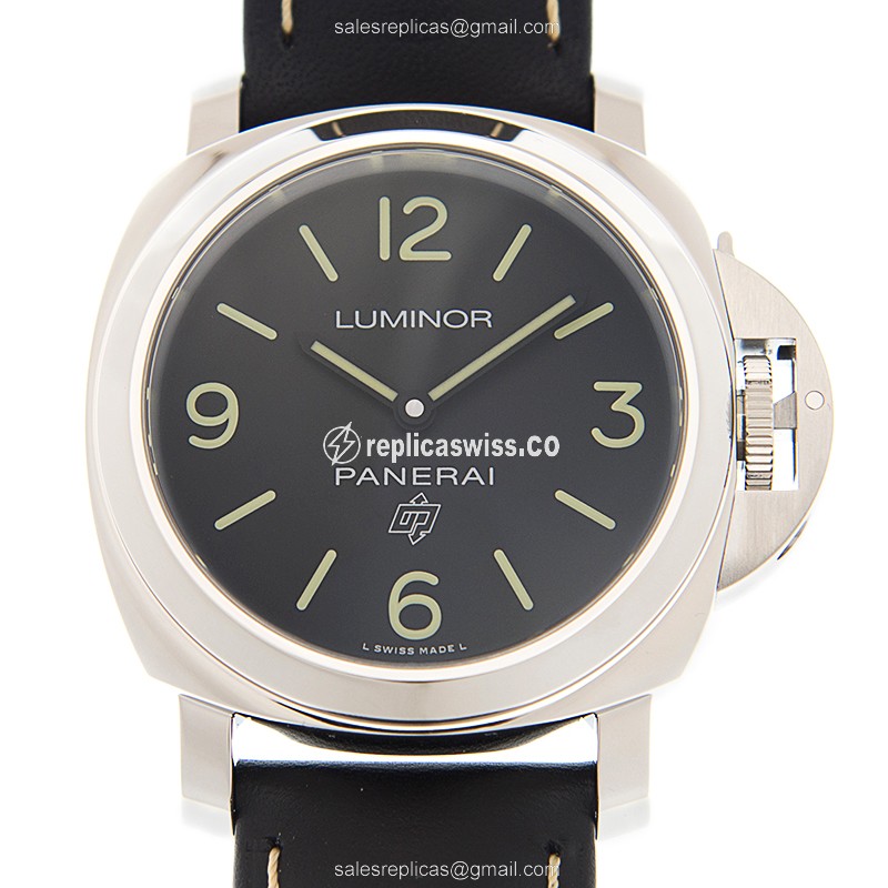 Panerai PAM00773 LUMINOR Manual Wind Steel Case, Black Dial & Leather Strap Replica Watch