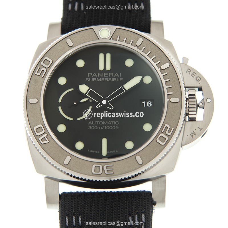 Panerai PAM00984 Divers Replica, Automatic Movement, Black Dial & Leather Strap Watch