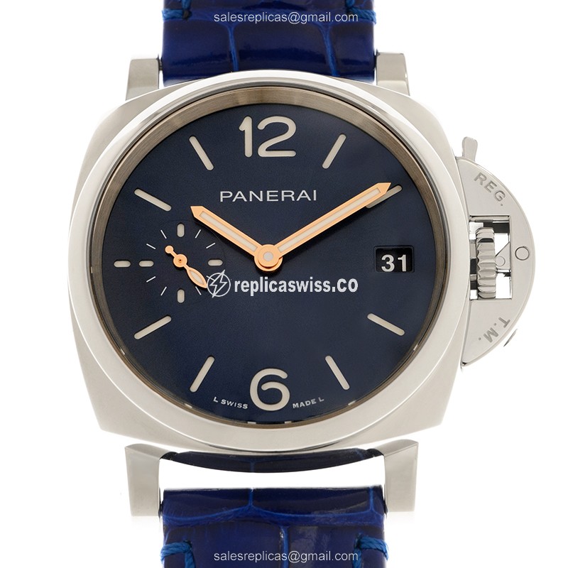 Panerai PAM01273 LUMINOR DUE Automatic Replica, Blue Dial, Stainless Steel Case Watch