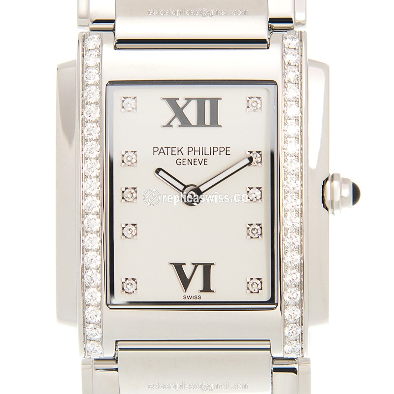 Patek Philippe 4910/10A-011 Replica in Stainless Steel, White Dial, Silver Clasp Watch