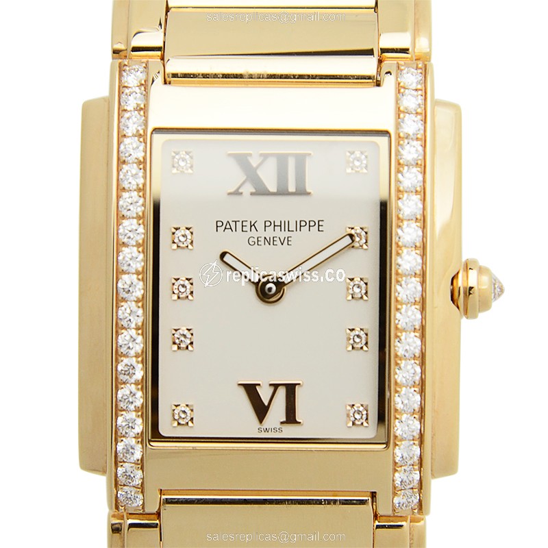 Patek Philippe 4910/11R-011 Replica with Silver Dial & 18kt Gold Case, Automatic Movement Watch