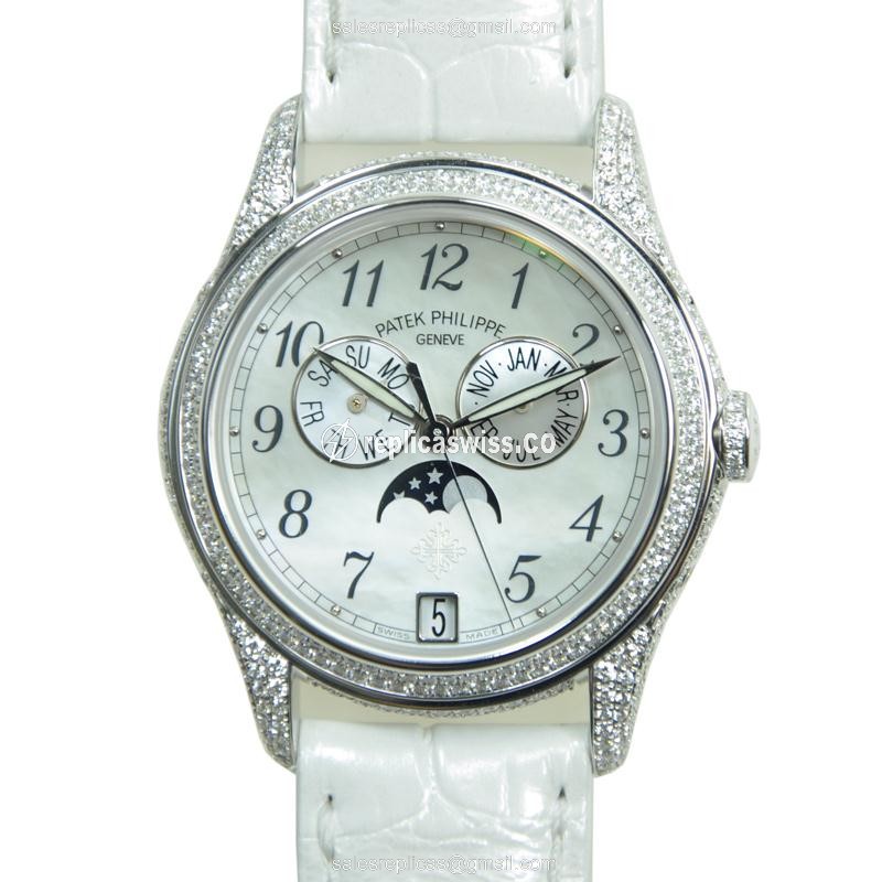 Patek Philippe 4937G-001 Replica | Automatic Movement | 18kt White Gold Case & Diamond Bezel Watch