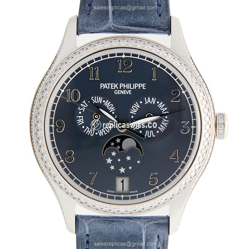 Patek Philippe 4947G-001 Replica with Blue Dial & 18kt White Gold Case, Automatic Movement Watch