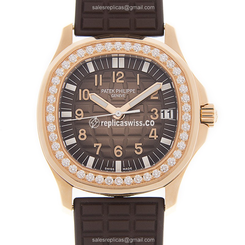 Patek Philippe 5068R-001 Aquanaut Replica with Automatic Movement, Gray Dial, Black Rubber Strap