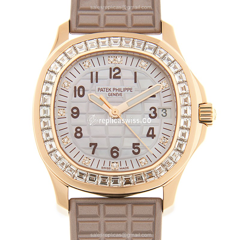 Patek Philippe 5072R-001 AQUANAUT Replica in 18kt Rose Gold with Automatic Movement Grey Rubber
