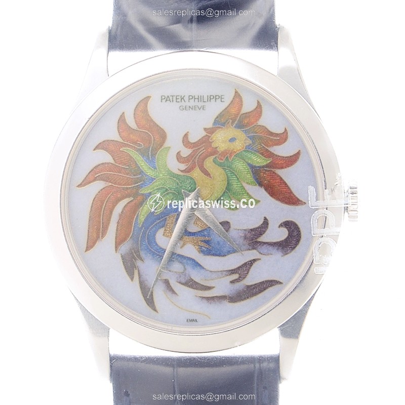 Patek Philippe 5077P-053 Calatrava Replica in Platinum Case, White Dial & Automatic Movement Watch