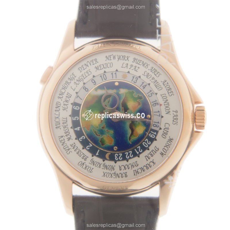 Patek Philippe 5131R-010 Replica: White Dial, Automatic Movement, 18kt Gold Case & Brown Alligator