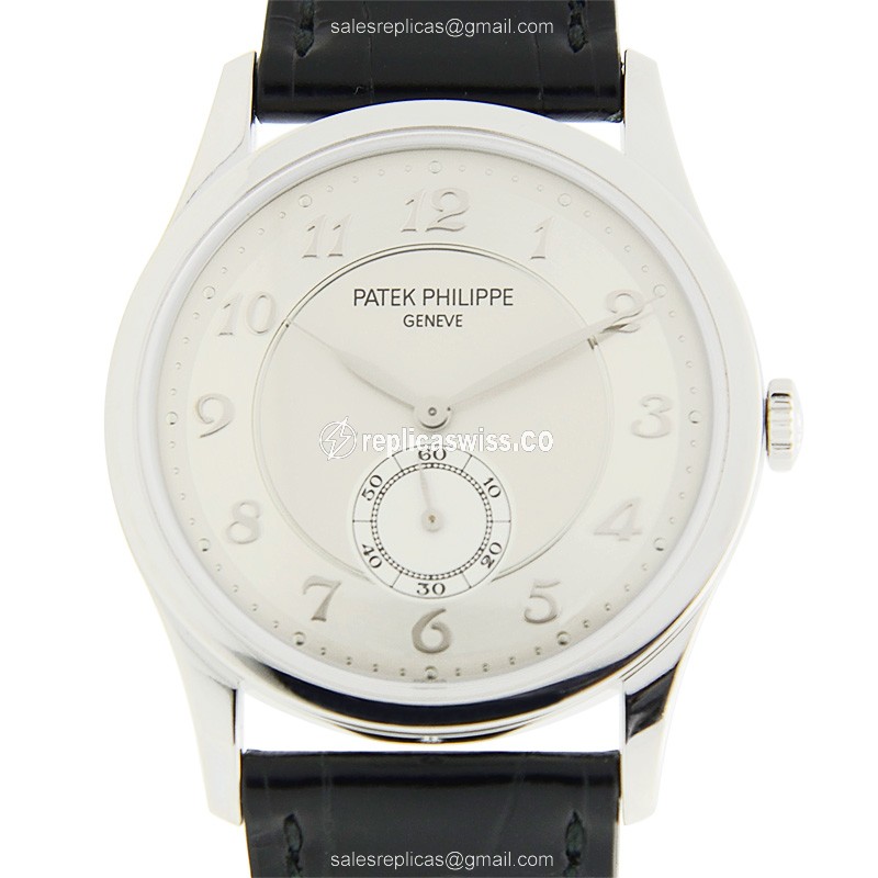 Patek Philippe 5196P-001 CALATRAVA Manual Wind | Silver Dial | Platinum Case | Alligator strap Watch