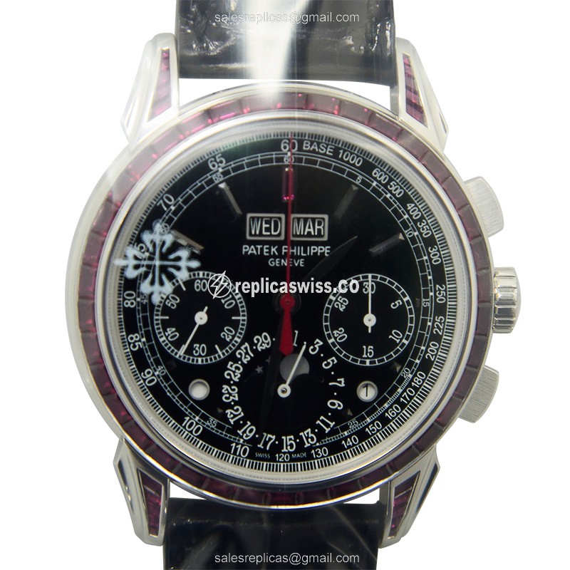 Patek Philippe 5271-12P-001 Replica, Manual Wind, Black Dial, Platinum Case Watch