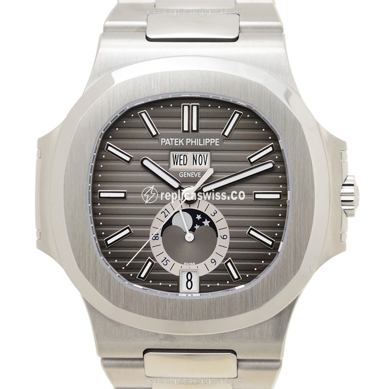 Patek Philippe 5726/1A-001 Nautilus Replica in Stainless Steel with Automatic Movement Dark