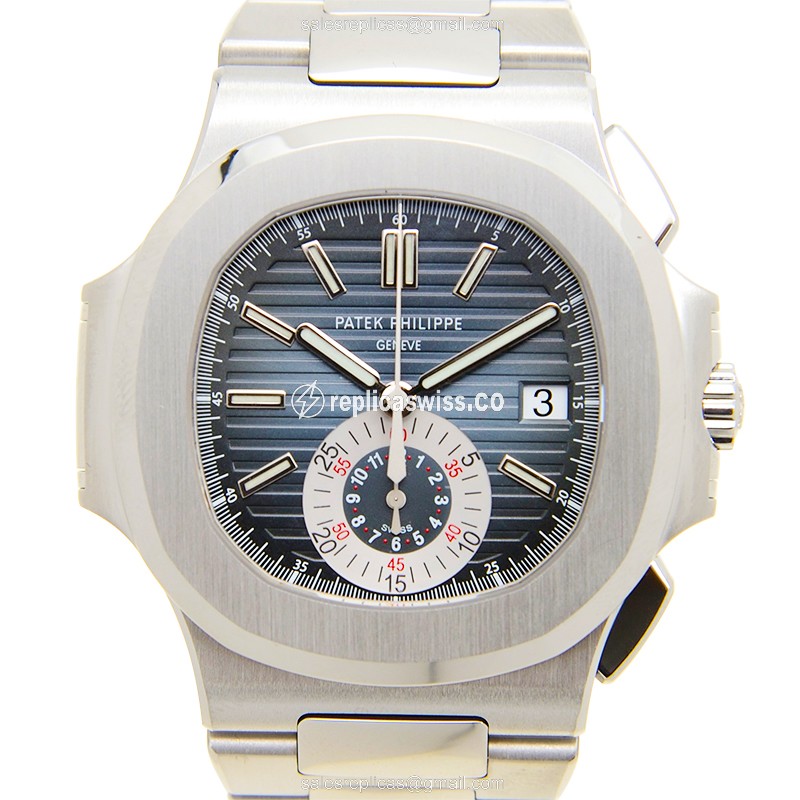 Patek Philippe 5980/1A-001 Nautilus Replica in Stainless Steel, Automatic Movement & Blue Dial Watch