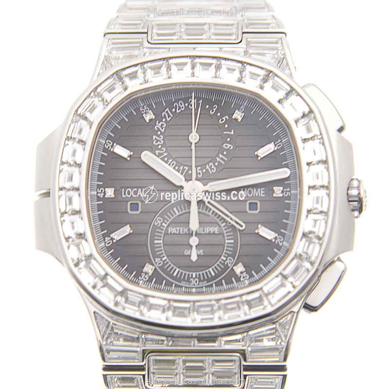 Patek Philippe 5990/1400G-001 Nautilus Replica, Automatic Movement, 18kt White Gold Case Watch