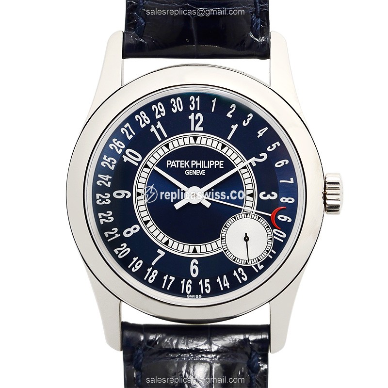 Patek Philippe 6000G-012 Calatrava Replica | Automatic Movement, Blue Dial & 18kt Gold Case Watch