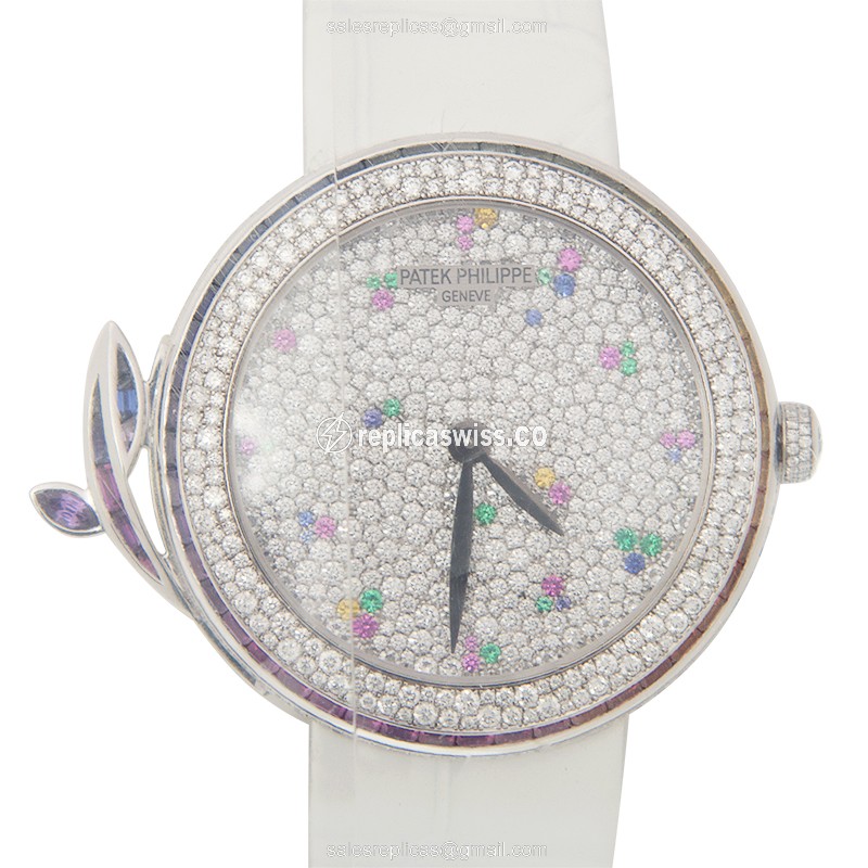 Patek Philippe 7002/450G-013 Replica, Automatic Movement, 18kt White Gold Case, Diamond Accents