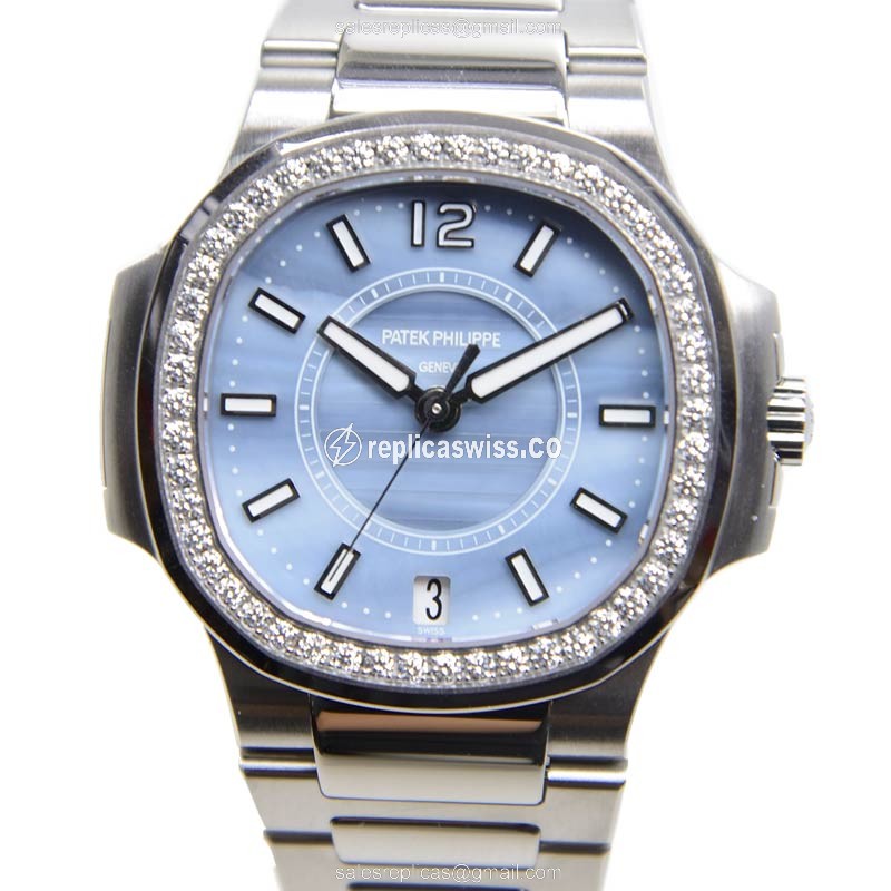 Patek Philippe 7008/1A-001 Nautilus Replica with Automatic Movement, Blue Dial, Stainless Steel &