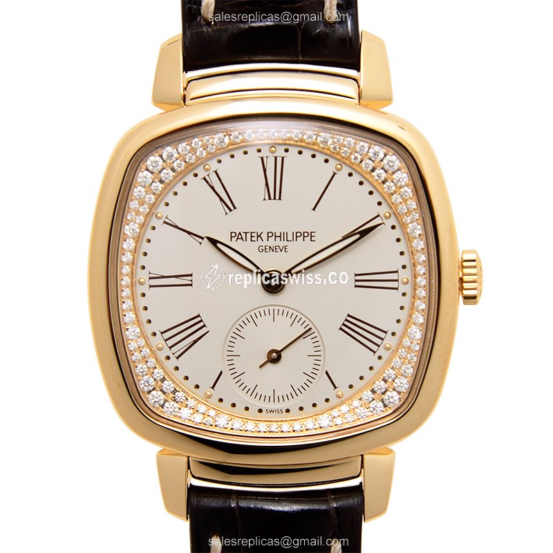 Patek Philippe 7041R-001 Gondolo Manual Wind Watch | 18kt Gold Case | Silver Dial | Alligator Brown