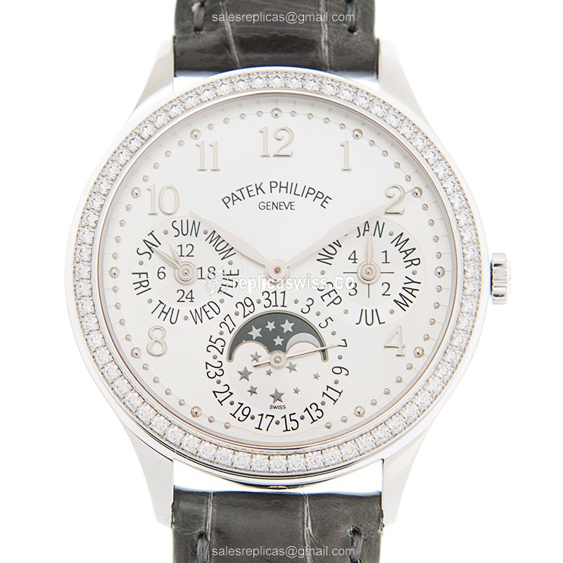 Patek Philippe 7140G-001 Replica with Automatic Movement & White Gold Diamond Accents Watch
