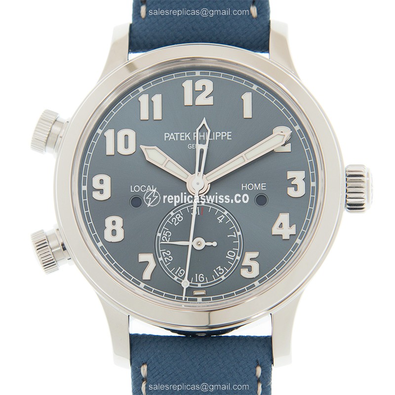 Patek Philippe 7234A-001 CALATRAVA | Automatic Movement | Blue Dial & Leather Strap Watch