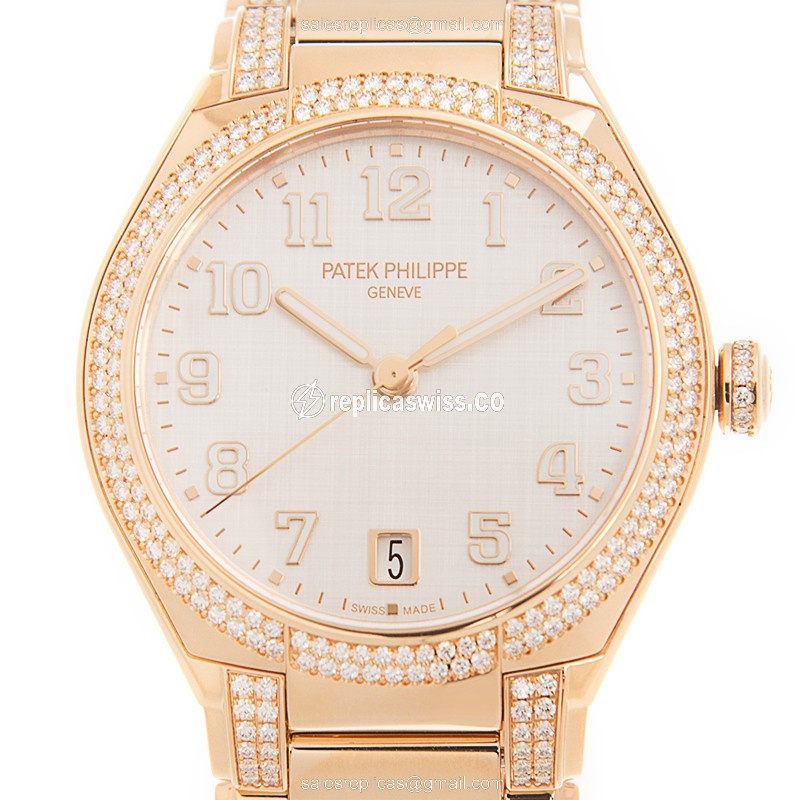 Patek Philippe 7300/1201R-001 Twenty-4 Replica, Automatic, 18kt Rose Gold Case & Diamond Straps