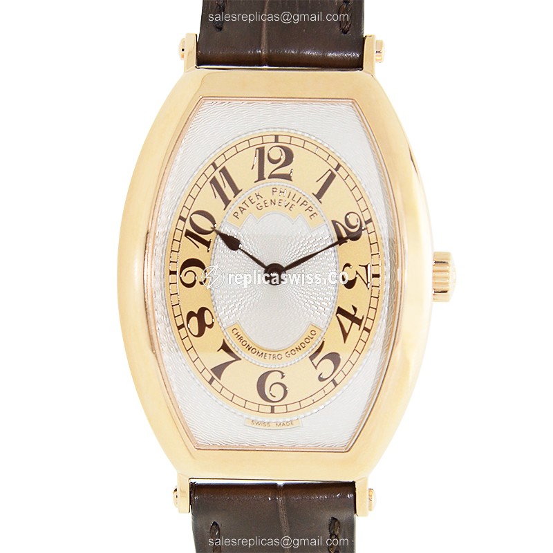 Patek Philippe Gondolo Replica in 18kt Gold, Beige Dial, Automatic Movement Watch