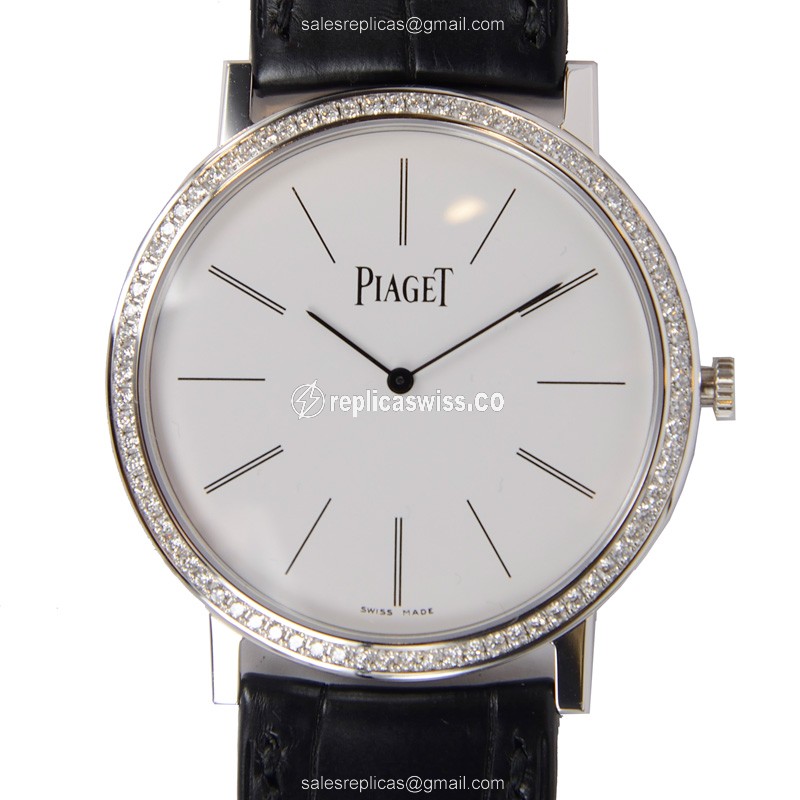 Piaget Altiplano G0A29165 Manual Wind — White Diamond Dial, 18kt White Gold, Alligator Strap Watch