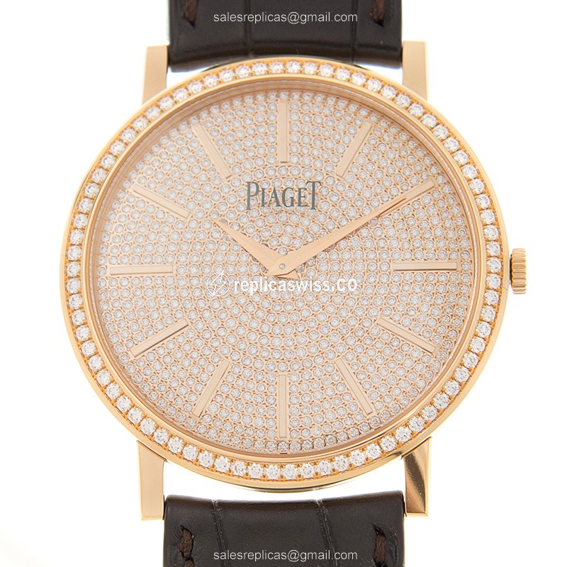 Piaget Altiplano G0A38141 Replica, Manual Wind, 18kt Rose Gold, Diamond Bezels Watch