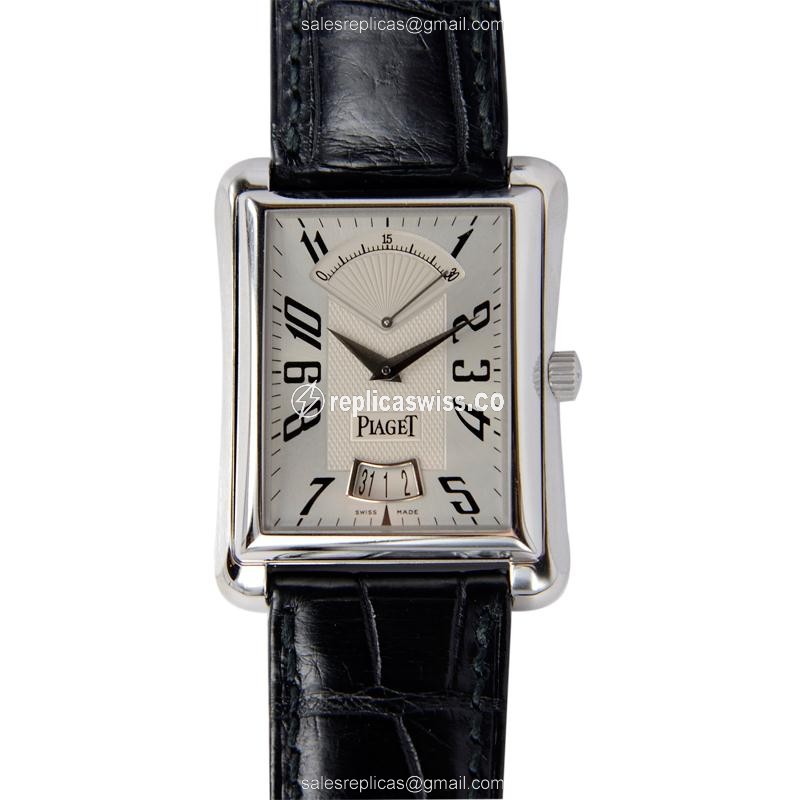 Piaget Emperador G0A30019 Automatic | 18kt Gold Case | White Dial | Black Alligator Strap Watch