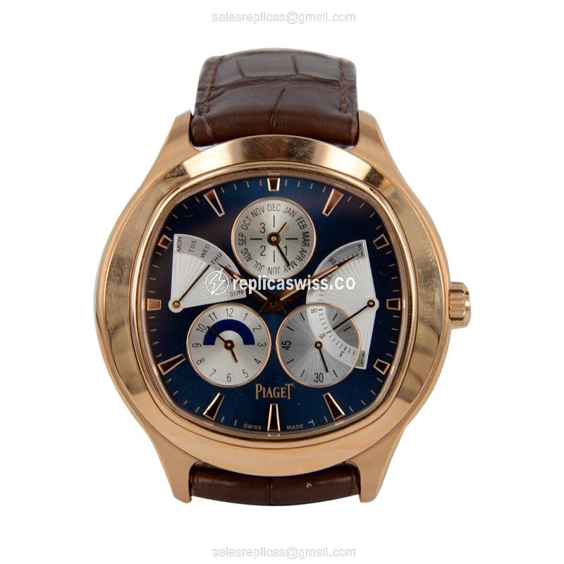 Piaget Emperador G0A33019 Replica | Automatic Movement, Blue Dial, 18kt Gold Case Watch