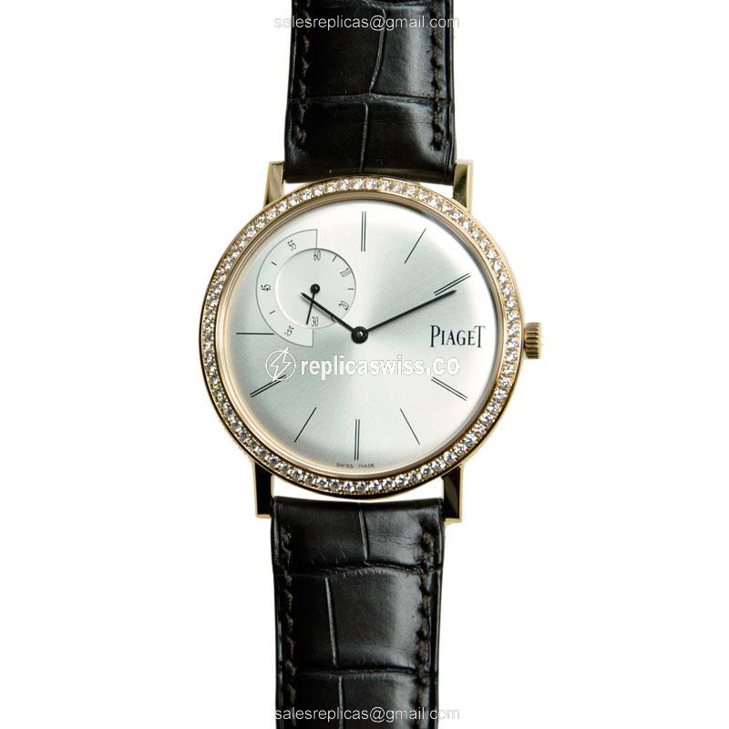 Piaget G0A36118 ALTIPLANO Manual Wind, 18kt Rose Gold Case, Silver Dial & Alligator Strap Watch