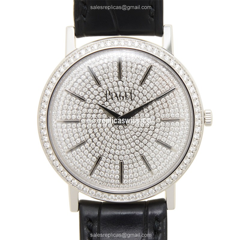 Piaget G0A36128 ALTIPLANO Manual Wind, 18kt White Gold Case, Silver Dial & Black Alligator Strap