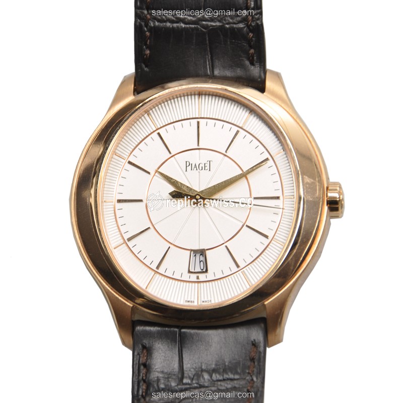 Piaget G0A37110 GOUVERNEUR Replica | Automatic Movement | White Dial, 18kt Gold Case Watch