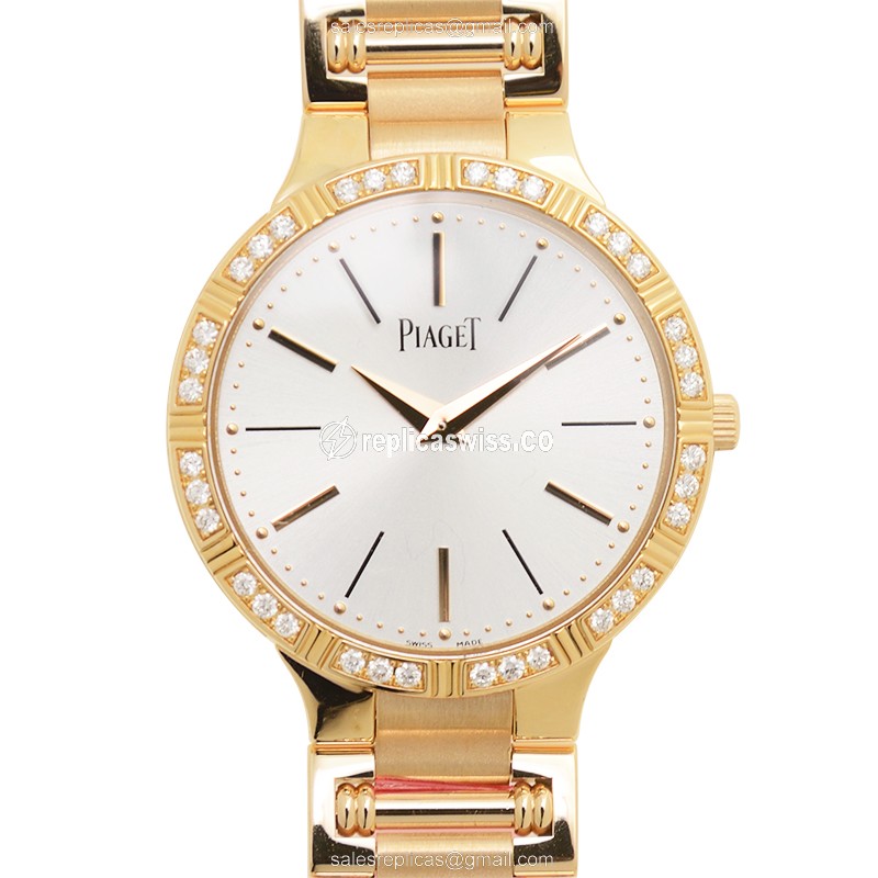 Piaget G0A38053 Dancer Replica | 18kt Gold Case & Silver Dial | Quartz Movement Watch