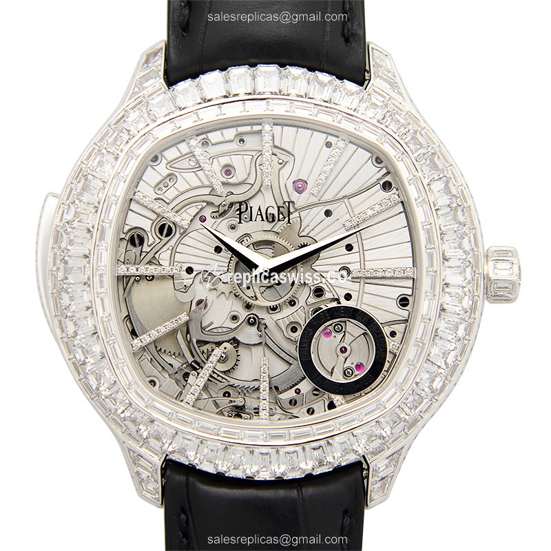 Piaget G0A39021 Emperador Replica | Automatic Caliber, 18kt White Gold & Skull Dial Watch