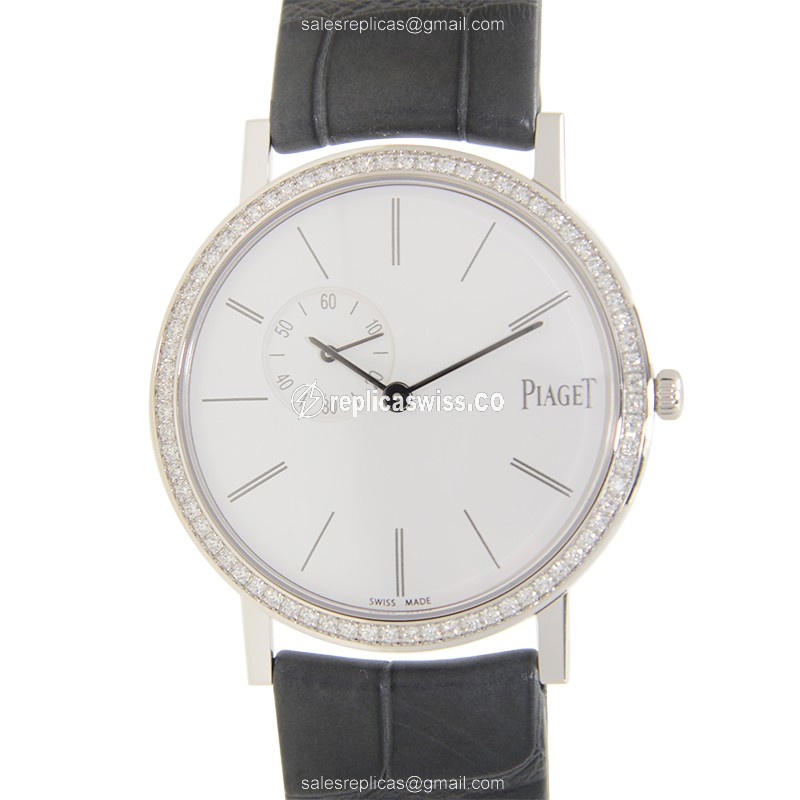 Piaget G0A39106 ALTIPLANO Manual Wind Replica, 18kt White Gold Case, White Dial & Alligator Strap