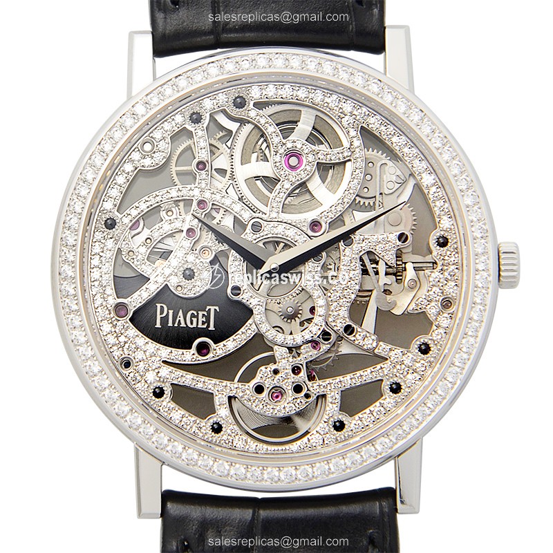 Piaget G0A40125 Altiplano Replica in 18kt White Gold, Automatic Movement, Skull Dial, Black