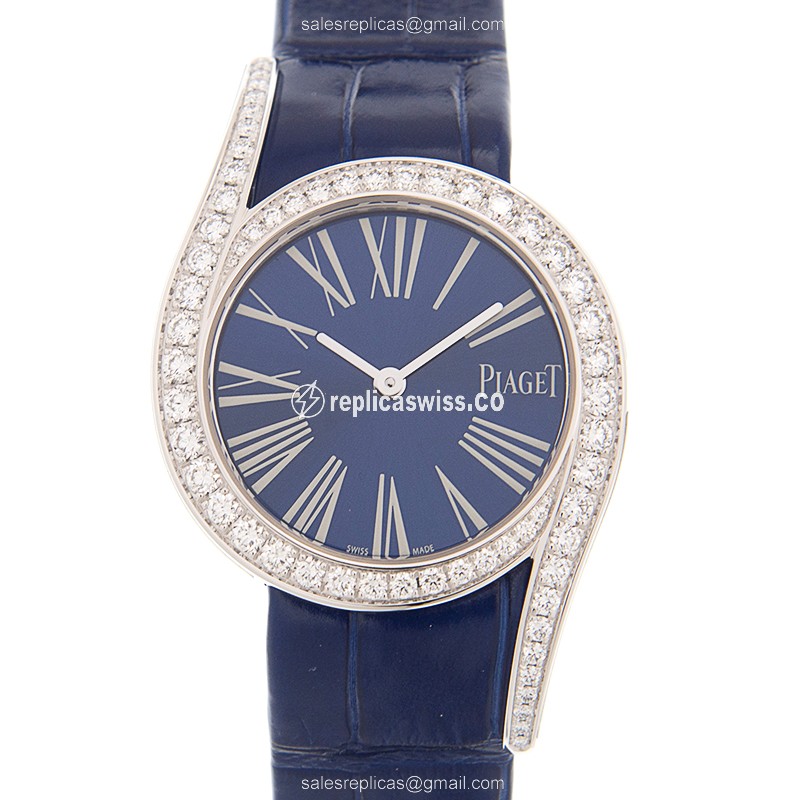 Piaget G0A42163 Limelight Replica | Blue Dial, 18kt White Gold Case & Diamond Bezel Watch