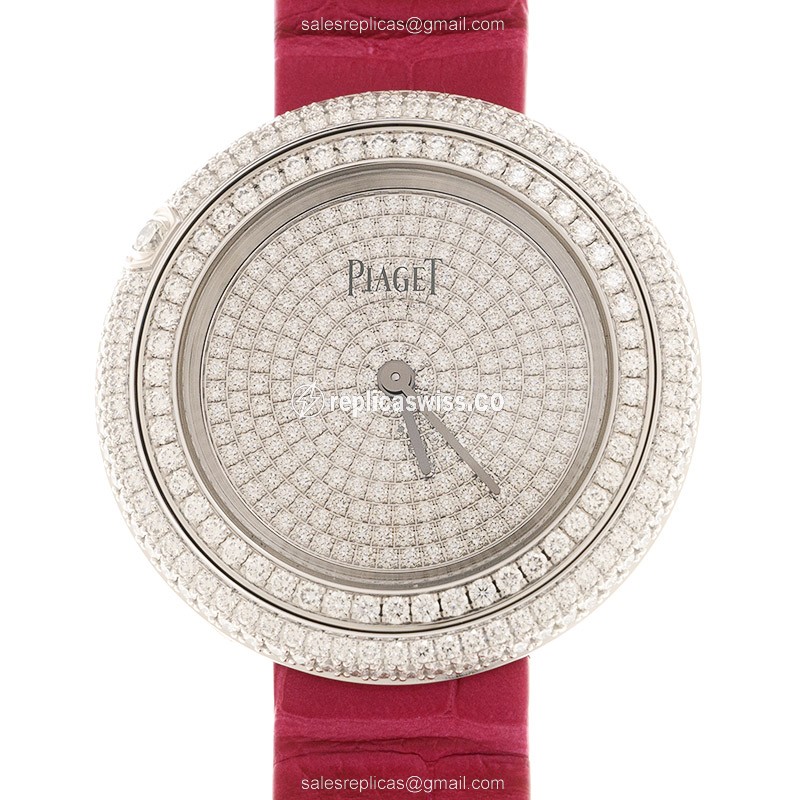 Piaget G0A44299 POSSESSION Replica, Silver Dial, 18kt White Gold Case & Pink Alligator Strap Watch