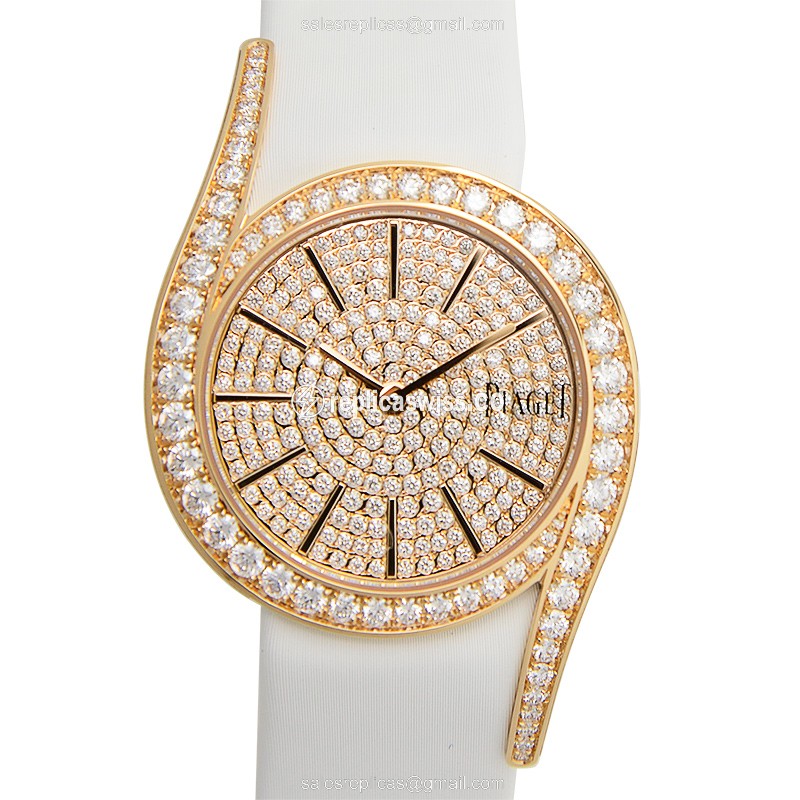 Piaget Limelight G0A39163 Replica: Pink Dial, 18kt Rose Gold, Diamond Bezels Watch
