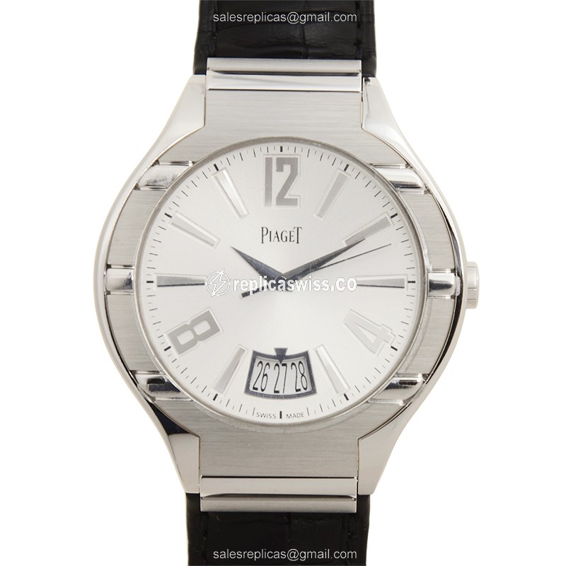 Piaget Polo G0A31139 Replica Watch | Automatic Movement, 18kt Silver Dial & Black Alligator Strap