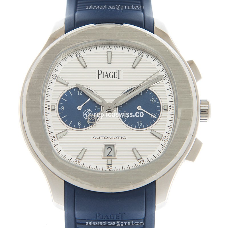 Piaget Polo G0A46013 Replica, Automatic Movement, Silver Dial & Green Rubber Strap Watch