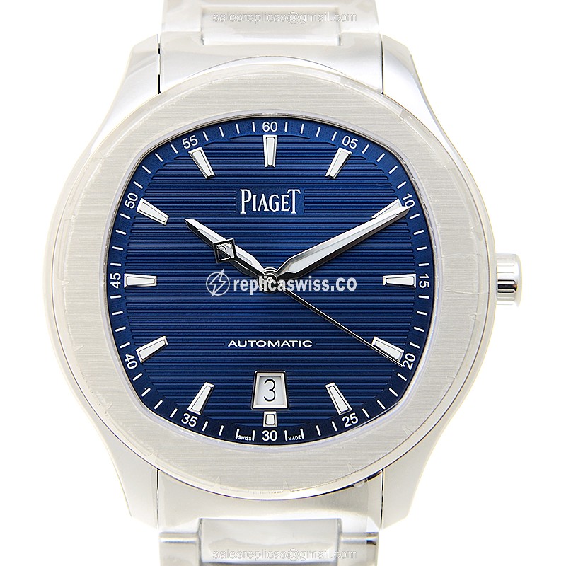 Piaget Polo Replica in Stainless Steel & Blue Dial | Automatic Movement, Silver Strap Watch