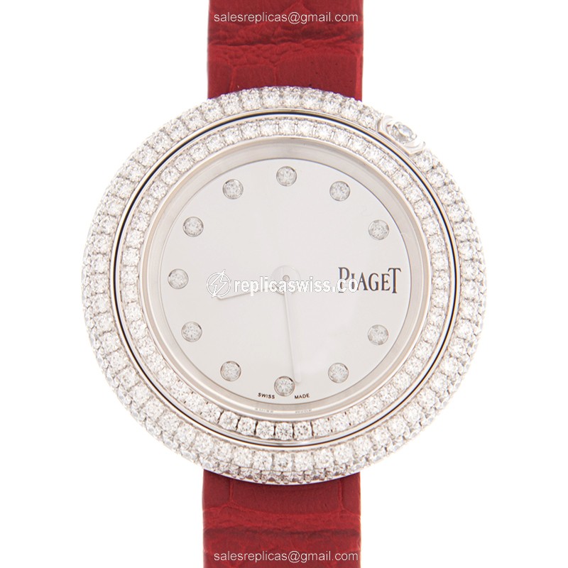 Piaget POSSESSION G0A43085 Replica | Silver Dial, 18kt Gold Case | Alligator Strap Watch