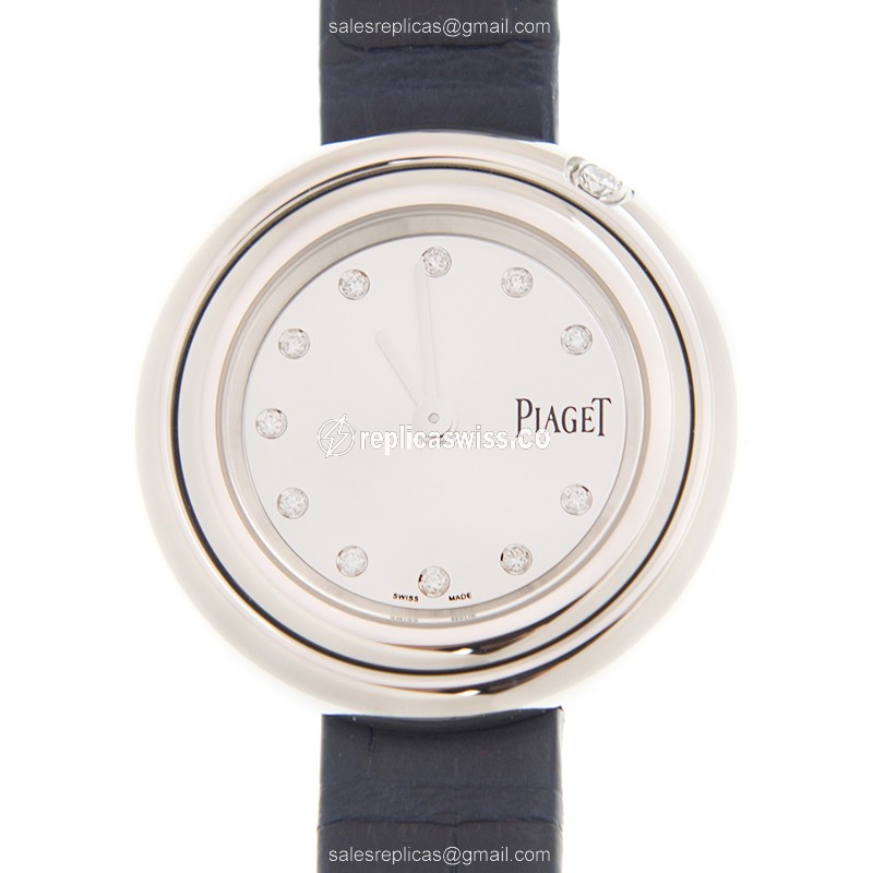 Piaget POSSESSION Replica Watch | Silver Dial, Blue Alligator Strap