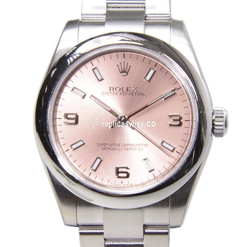 Pink Dial Rolex 177200PK369 OYSTER Perpetual Steel Replica, Automatic Movement Silver Steel