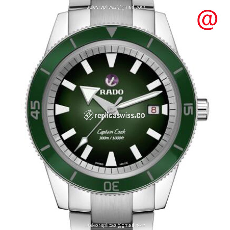 Rado Captain Cook Automatic Replica | Green Dial, Stainless Steel Case & Band Watch