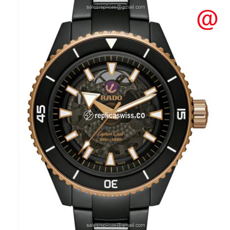 Rado Captain Cook Replica, Black Ceramic Case & Dial, Automatic Movement Watch