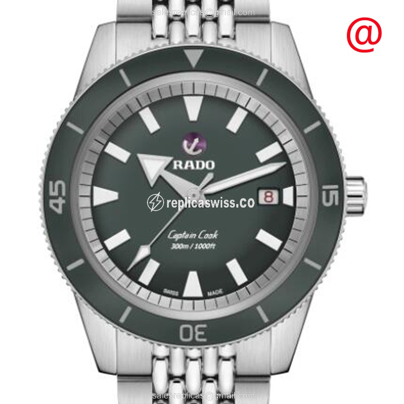 Rado Captain Cook Replica Watch | Automatic Movement, Green Dial, Steel Case