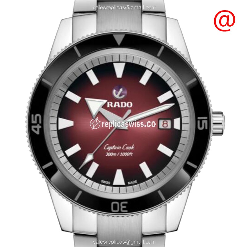 Rado Captain Cook Replica Watch | Automatic Movement, Red Dial, Stainless Steel Case