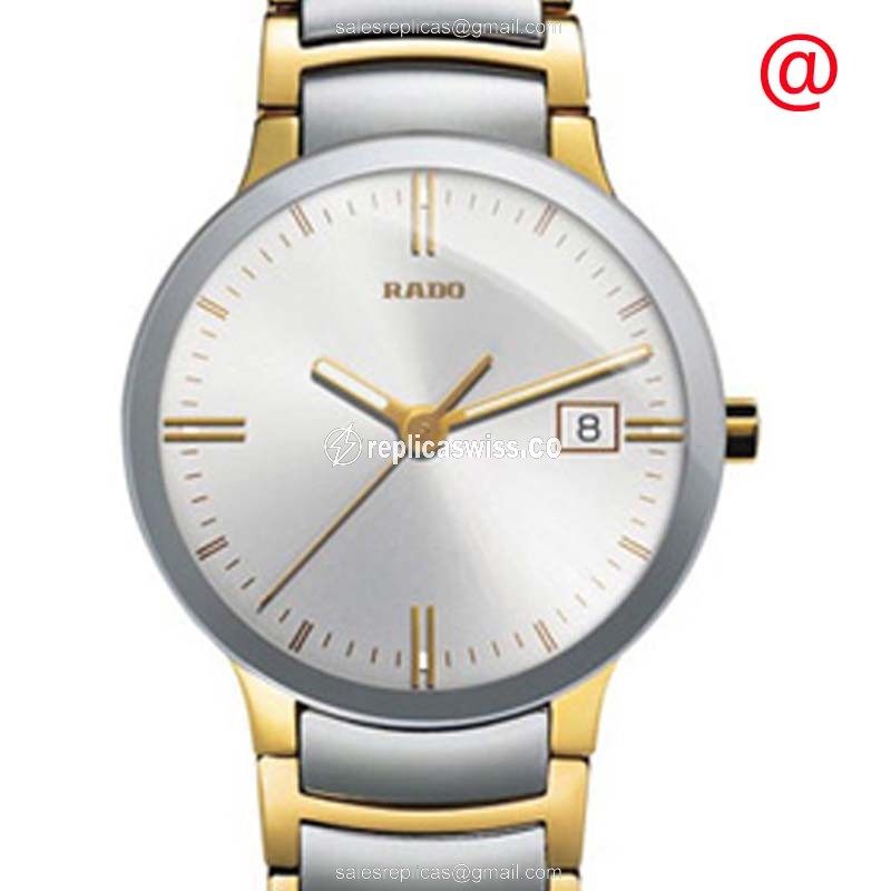 Rado Centrix R30931103 | Silver Dial, Gold-Plated Steel Case & Gold Band Watch